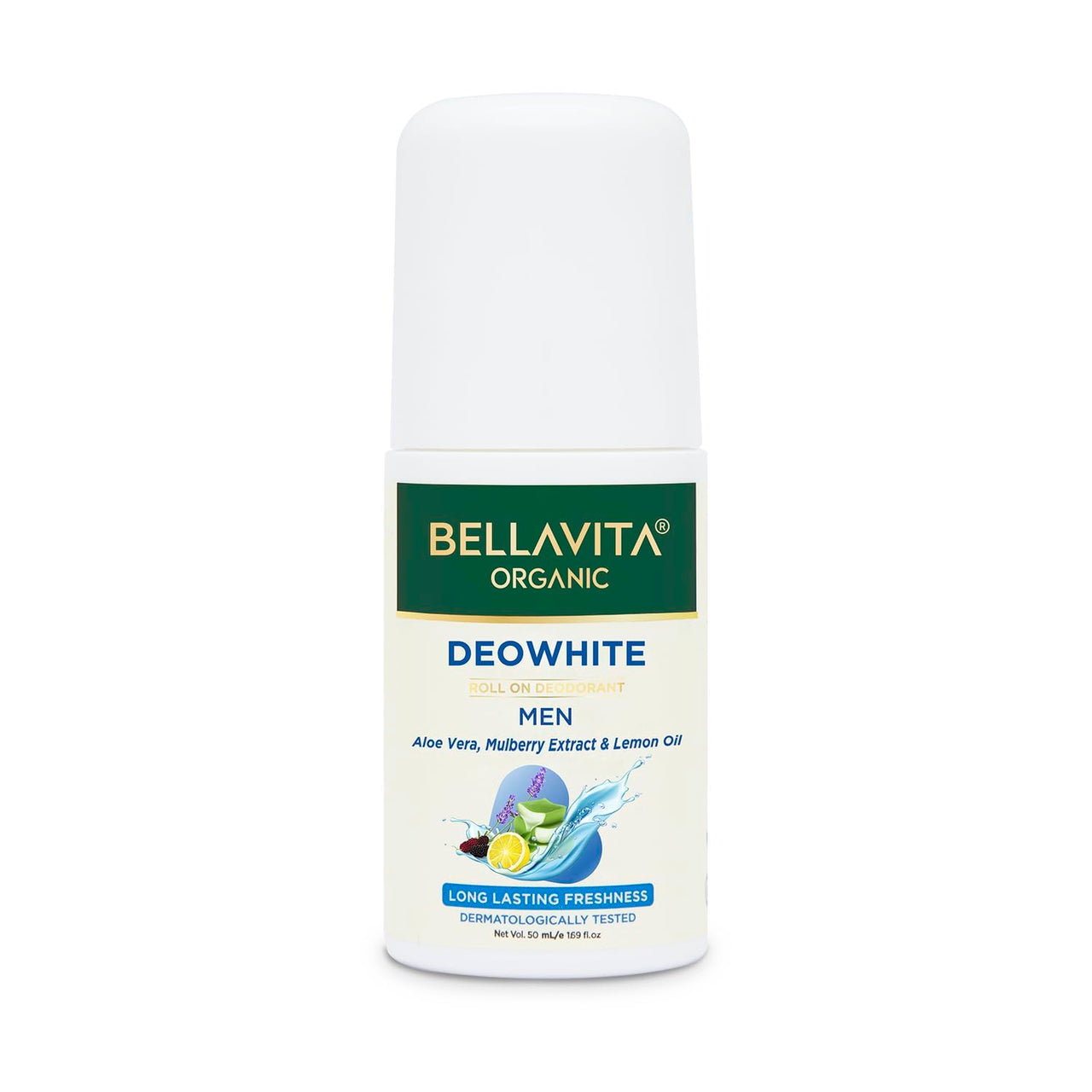 Bella Vita Organic Deo White Deodorant For Men Long Lasting Freshness, 50ml Natural Roll On & Organic Deo White Deodorant For Women Long Lasting, 50ml