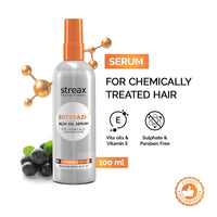 Streax Professional BotBrazil Acai Oil Serum,100ml for Chemically Treated Hair- Keratin, Botox, Nanoplasty, & Smoothening which helps to control frizzy hair, dry hair |Hair serum for Women & Men