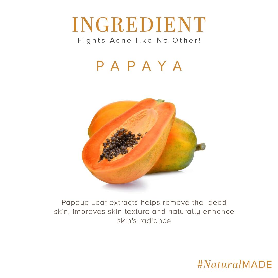Khadi Natural Papaya Face Wash for Glowing & Healthy Skin | Herbal Face Wash | Face Wash for Reducing Dark Spots & Blemishes | SLS & Paraben Free | All Skin Types | 100 ml
