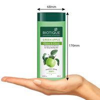 Biotique Green Apple Shine & Gloss Shampoo & Conditioner| Promotes Healthy, Shiny and Glossy Hair | Nourishes Scalp | Makes Hair Soft & Smooth |100% Botanical Extracts| All Skin Types | 180ml