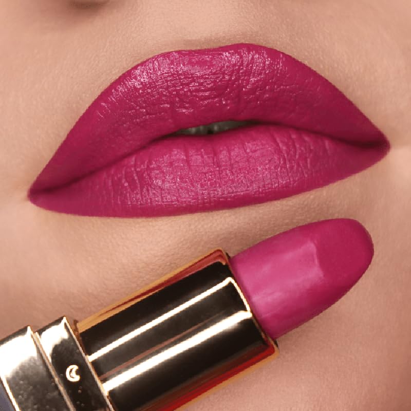 Iba Long Stay Matte Lipstick for Women- M04 Wild Magenta, 4g | Creamy Matte Finish & Smooth Texture| Long-Lasting | Hydrated Lips | Enriched with Vitamin E| Intense Colour & Highly Pigmented | Lip Makeup