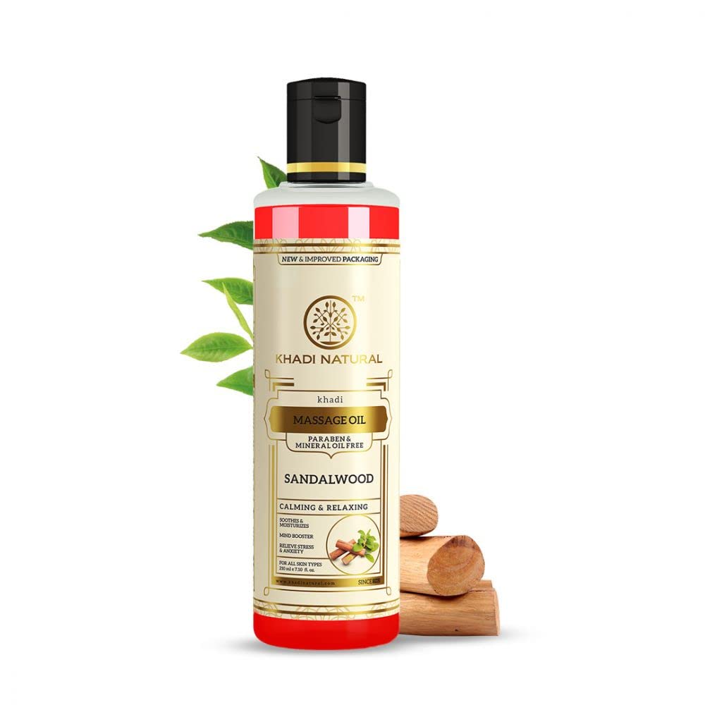 Khadi Natural Sandalwood Massage Oil- Without Mineral Oil 210Ml (Set of 2)