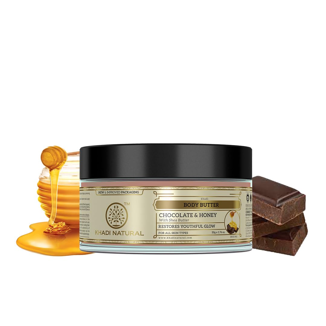 Khadi Natural Chocolate Honey Body Butter|Deeply hydrating|Restores skin glow|Prevents damage to aging skin|Suitable for all skin types|50 g