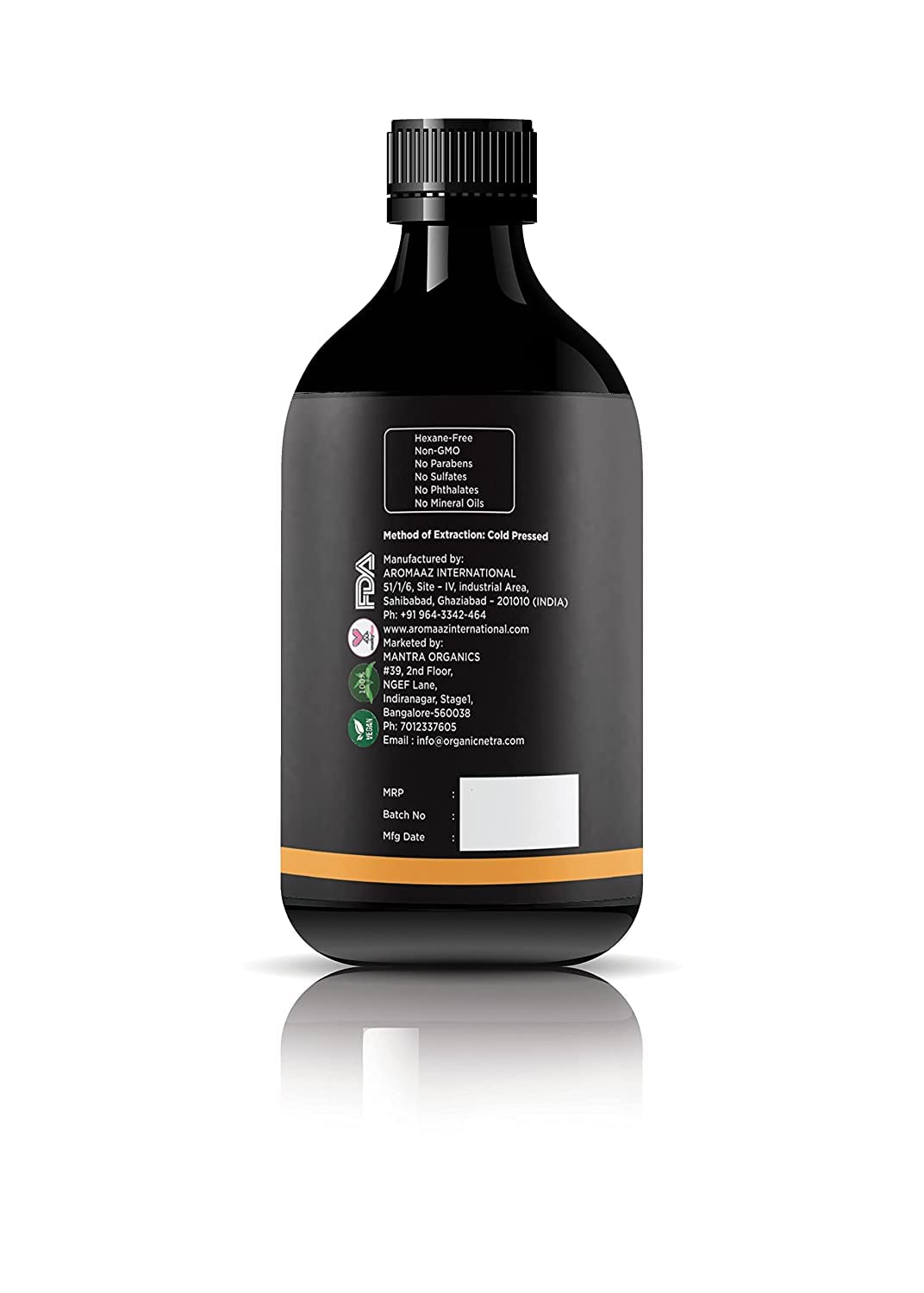 Organic Netra Pure Certified Organic Black Seed Kalonji Oil for Skin & Hair | Retains Shine and Moistures Skin - 100ml