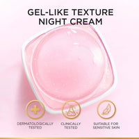 L'Oreal Paris Glycolic Bright Glowing Night Cream, Overnight Brightening Cream, Glycolic Acid in Gel-Like Cream Texture, that Visbily Minimizes Spots & Reveals Glowing skin, 15ml