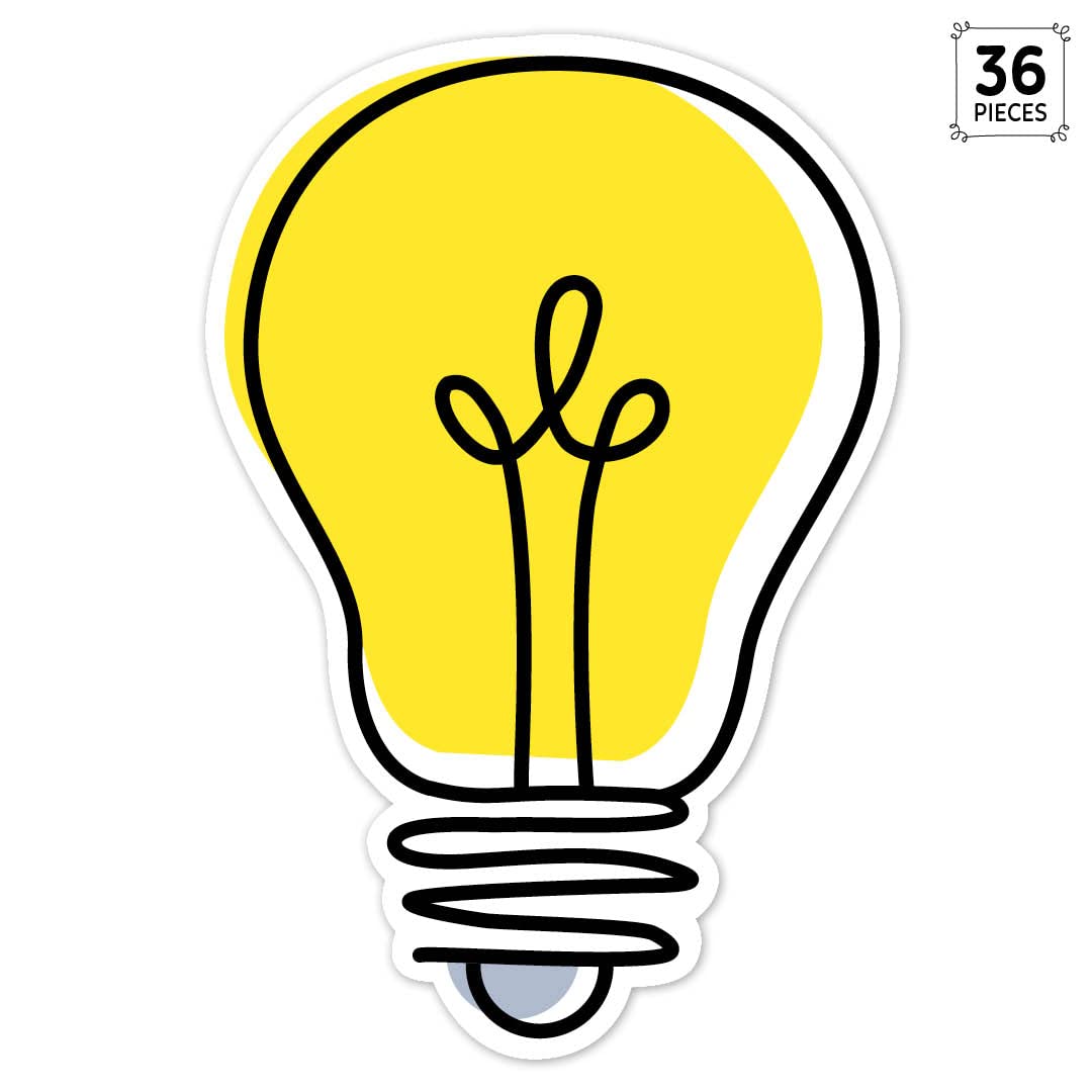 CTP Doodle Lightbulb 6" Cut-Outs Learning Dcor Accents for Classroom (Creative Teaching Press 10591)