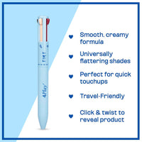 Tint Cosmetics 4Play 4 in 1 Make Up Brush & Pronto Pink 4 in 1 Waterproof Makeup Pen, For Multipurpose Travel Friendly & Easy to Use (Pack of 2)