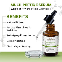 ACTIHERBZ vitamins Multi Peptide Serum for Face | Boost collagen for Anti-Aging, Wrinkles & Fine lines | Peptide Complex with Hyaluronic Acid | Glowing, Youthful Skin – 30ml