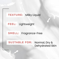 Hyphen 7% Ceramides-NMF Milky Face Toner Essence | 5% Glass Skin Blend of Rice Water, Oatmeal & Snow Mushroom Extracts |Hydrates & Nourishes| Alcohol Free Toner| For All Skin Types - 100ml