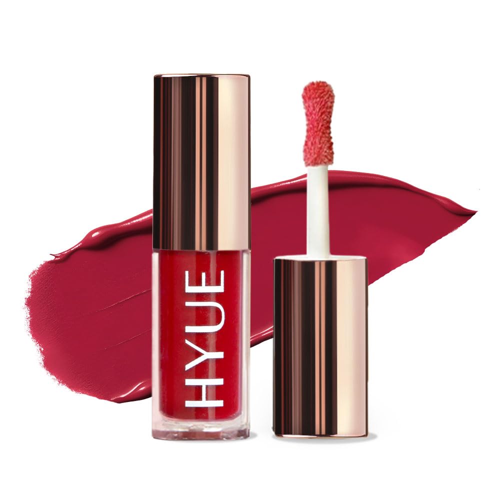 HYUE HydraMatte™ Liquid Lipstick | 2.2ml | Fine Wine Soft-Matte Long-Wear | Intense Color | With Jojoba, Almond & Gooseberry Extracts | Travel-Friendly | Precision Tip | 12 Bold Shades