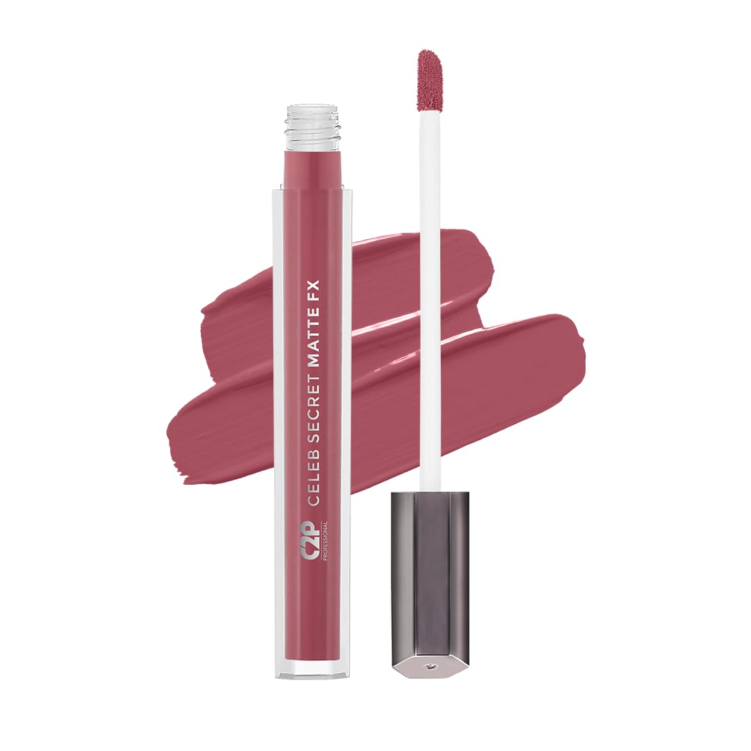 C2P Pro Liquid Lipstick Waterproof Matte Orange Lipsticks for Women | Long Lasting Smudge Proof | Infused with Argan Oil, Vitamin E | Cruelty Free, Vegan - Celeb Secret (Liquid Lipstick Kiara, 2 ml)