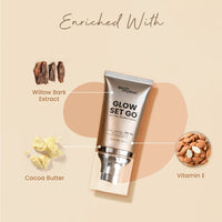 Earth Rhythm Glow Set Go Multipurpose Strobe Cream Spf 50 PA++++ | Used As Moisturizer, Primer, Highlighter | Cocoa Butter, Vitamin E - Pearly Glow- 40ml