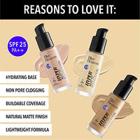 Blue Heaven Hyper Matte Foundation for Face Makeup with SPF 25 PA++, Matte Finish, Light Weight Formula, Medium Coverage for All types of Skin, Cream 301-Honey, 30ml