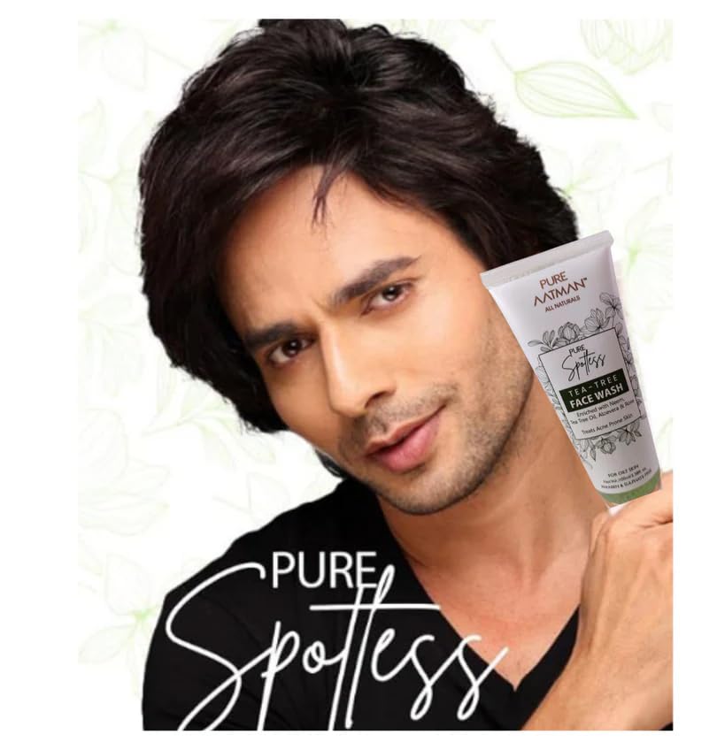 Pure Aatman Tea Tree Deep Pore Cleanser with Neem & Basil | Acne Control, Oil Balance & Skin Purifying facewash| Sulfate-Free, Natural Face Wash for Oily & Acne-Prone Skin