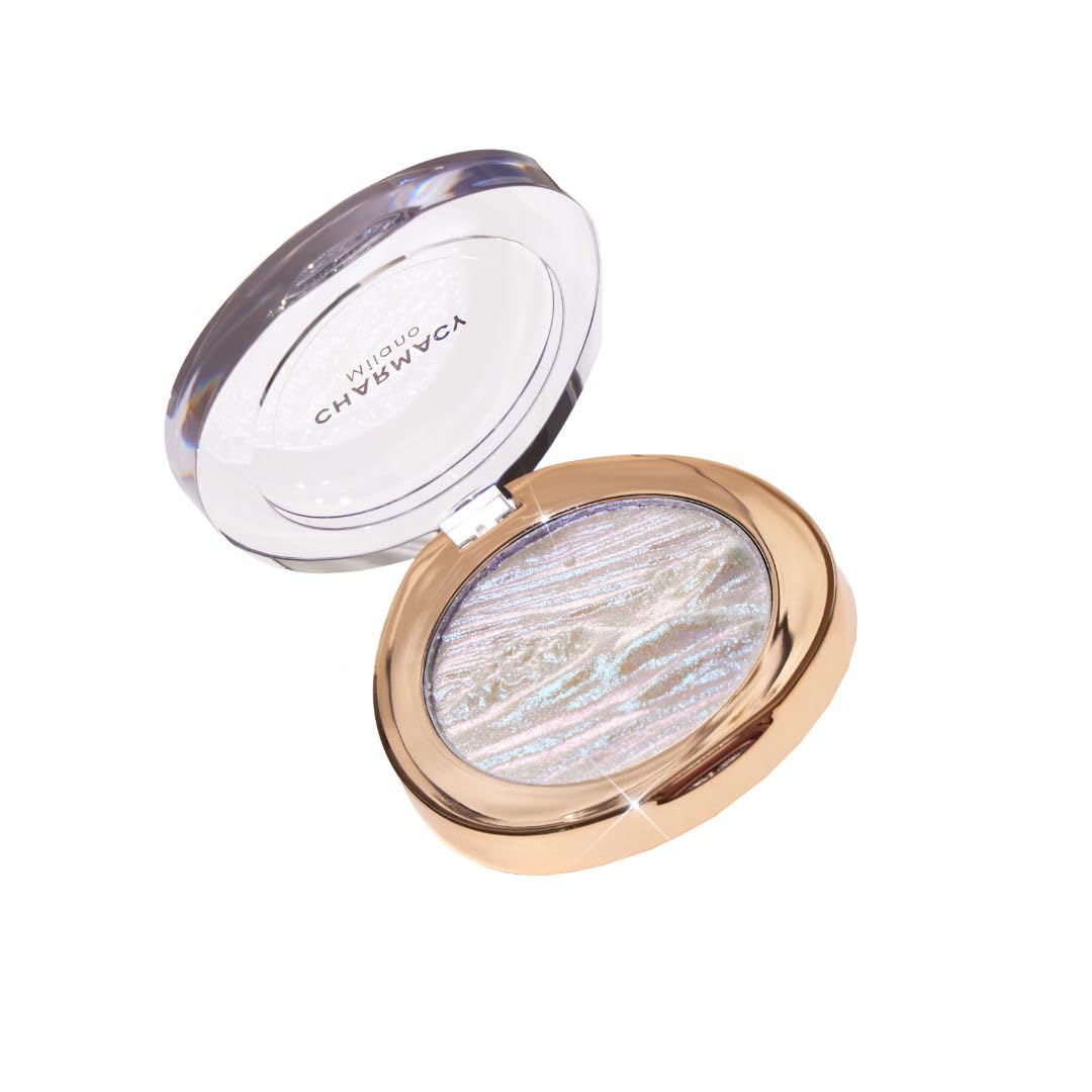 Charmacy Milano Star Dust - 604, Multichrome Blush & Highlighter, Seemless Blending Formula, Radiant Look, Compact & Portable (4.2 gms)