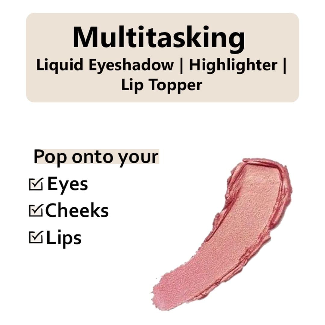 Lavenza Liquid Eyeshadow Dual Shade (Pink & Metallic Gold) in One Swipe| Clean, Silicone & Talc Free| Mess-Free, Long-Lasting, Smudge-Proof, Pro-Like Finish in Seconds| Safe for Sensitive Skin|3.5 ml