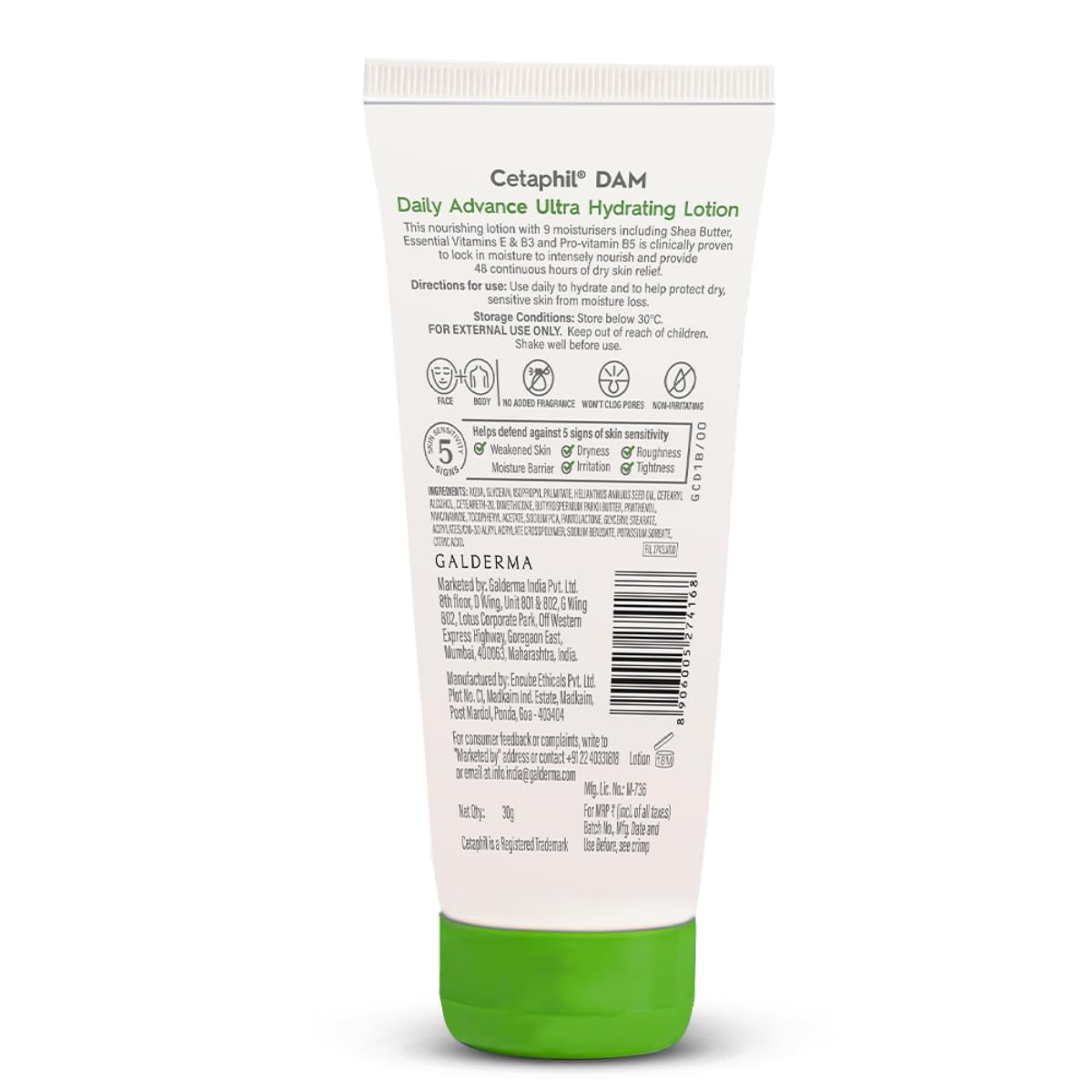 Cetaphil Dam Daily Advance Ultra Hydrating Lotion, 30g & Gentle Skin Cleanser, 125ml