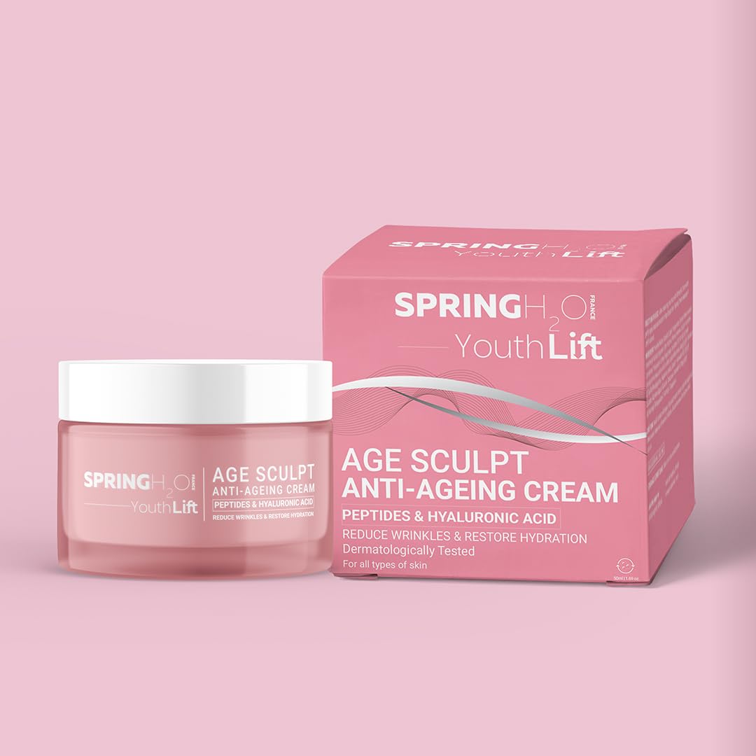Spring H2O Age Sculpt Anti-Aging Cream – Reduces Wrinkles & Fine Lines | Hydrates & Firms Skin | With Peptides, Hyaluronic Acid | For Youthful, Glowing Skin
