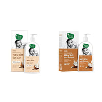 Mother Sparsh Milky Soft Head to Toe Baby Wash-400ml (Tear Free)+ Milky Soft Baby Shampoo - 400ml | For Daily Moisturizing | Tear Free Formula With Milk Protein, Vitamin E & Coconut Oil