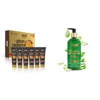 WOW Skin Science Ubtan Radiance Facial Kit for Glowing Skin & WOW Skin Science 99% Pure Aloe Vera Gel for Face