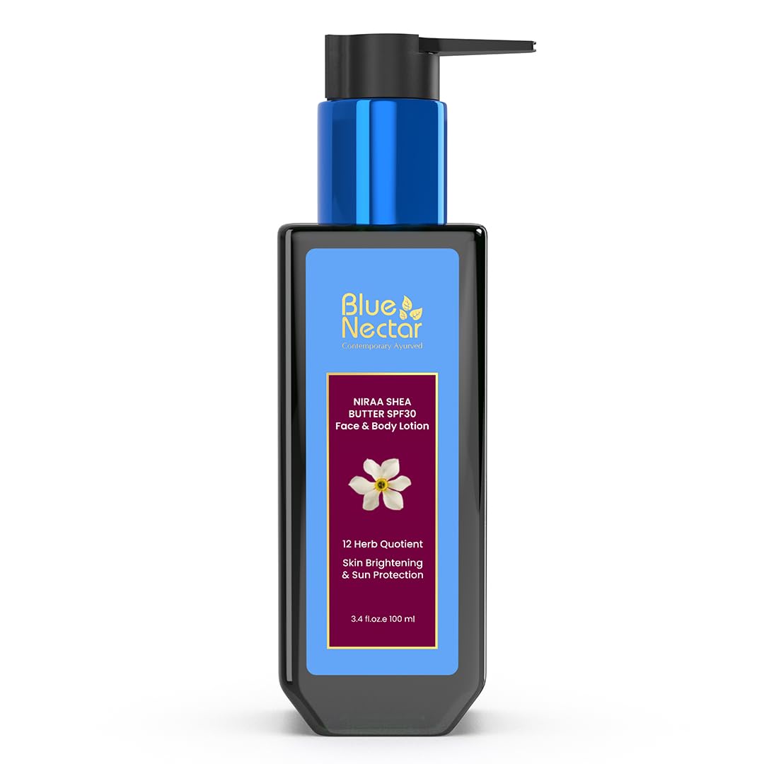 Blue Nectar SPF 30 PA++ Body Lotion with Body Butter for Women & Men | Plant Based Sunscreen Body Lotion for Women for UVA/B Sunlight Protection for Glowing Skin (100ml)