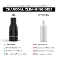 The Man Company Activated Charcoal Tan Removal Cleansing Gel for Oil Control & Glowing Skin | Black Pepper & Bergamot | 100ml
