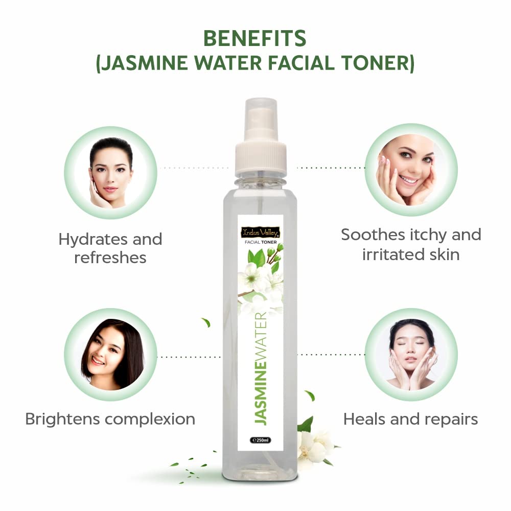 INDUS VALLEY Natural Jasmine Water Facial Toner - Chemical Free - 250 ml