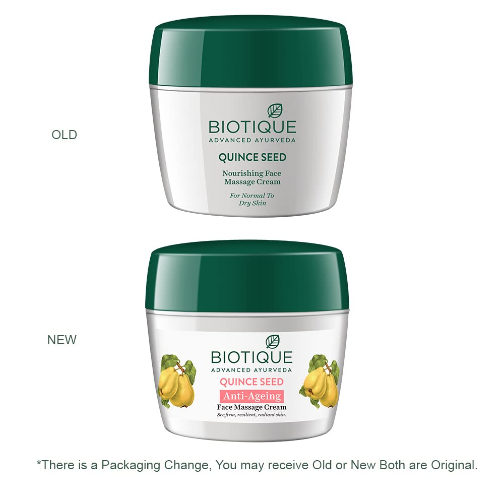 Biotique Bio Herbcolor Conditioning Hair Color, 50g + 110ml - Darkest Brown 3N (Pack of 1) & Biotique Bio Quince Seed Nourishing Face Massage Cream For Normal To Dry Skin, 50G
