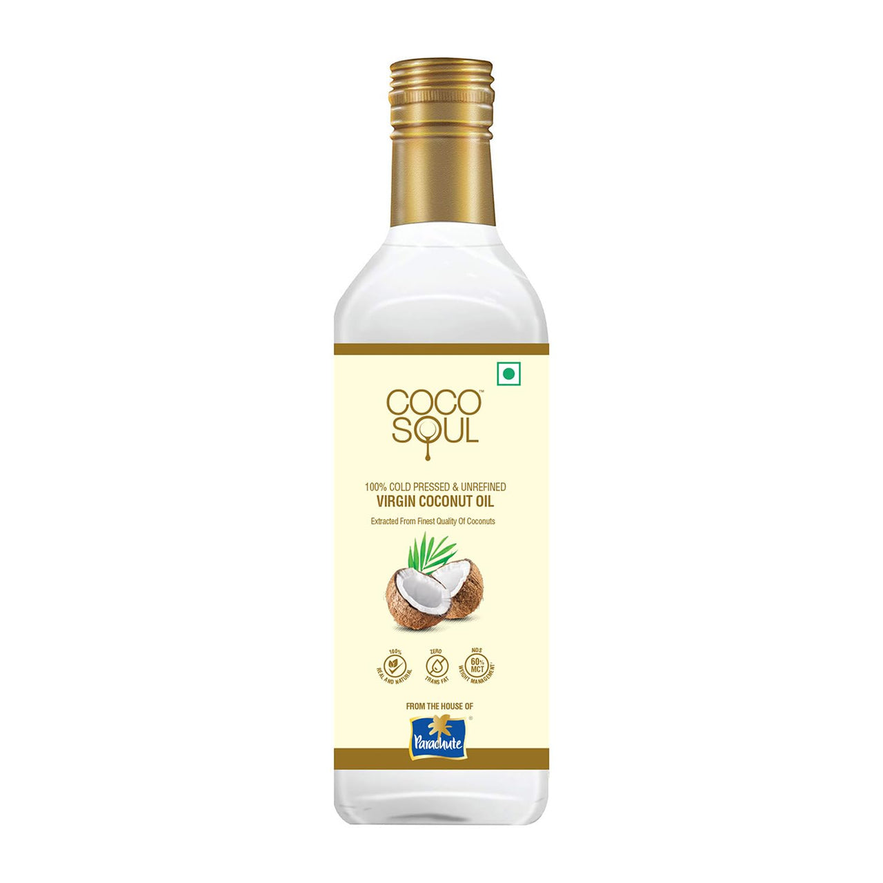 Coco Soul Cold Pressed Unrefined Virgin Coconut Oil | 60% MCT | Multipurpose Usage | Daily Cooking| Keto Friendly | Naturally Cholesterol Free | A1 grade real coconut | From Makers of Parachute 1000 ml