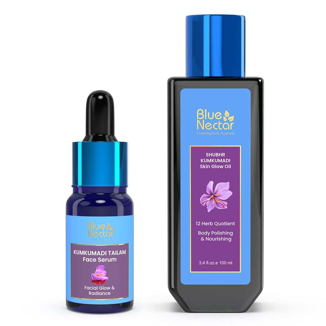 Blue Nectar Kumkumadi Tailam & Kumkumadi Oil for Glowing Skin