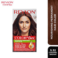 REVLON Color 'n Care NOURISHING PERMANENT HAIR COLOR - 5.32 Caramel Brown - Has essentials oils of Coconut Argan, Sunflower & Jojoba oil, along with shea butter