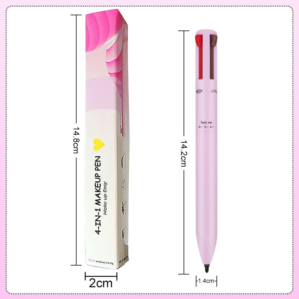 EBIZ HIVE 4in1 Makeup Pen Eye Liner Lip Liner Highlighter Eyebrow Liner All in One Makeup Pencil Waterproof Lip Color Magic Color Changing Lipstick Makeup Beauty Tool For Women For Travel.