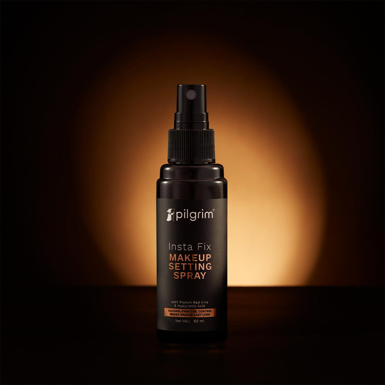 Pilgrim Insta Fix Makeup Setting Spray 60ml | With Hyaluronic Acid & French Red Vine | Setting spray for makeup | Long Lasting | Makeup Fixer | Natural Finish | Oil control Formula & Shine free look.