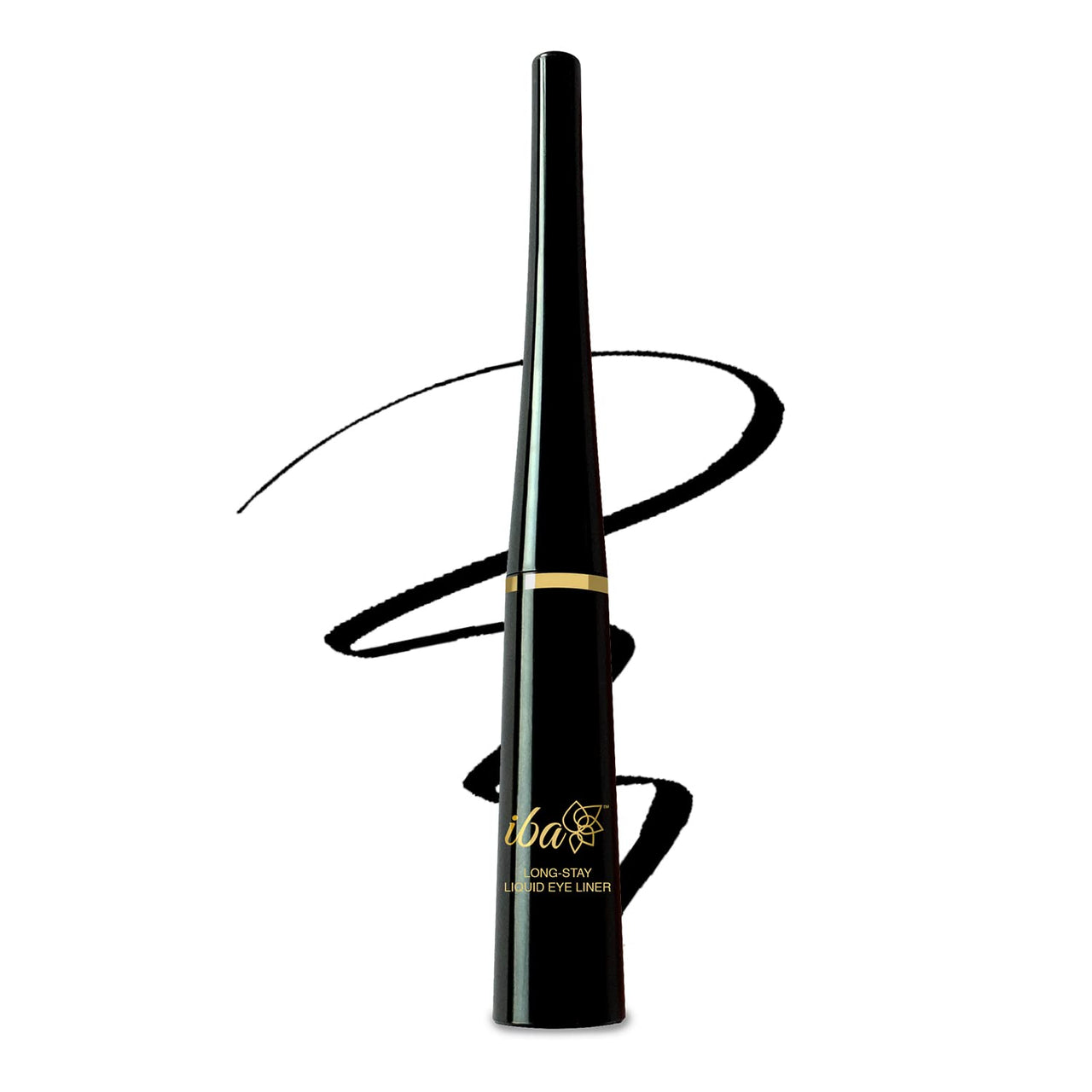 Iba Long Stay Liquid Eyeliner, Jet Black, 6.5ml | Waterproof, Smudge Proof | Halal Certified & Vegan Makeup