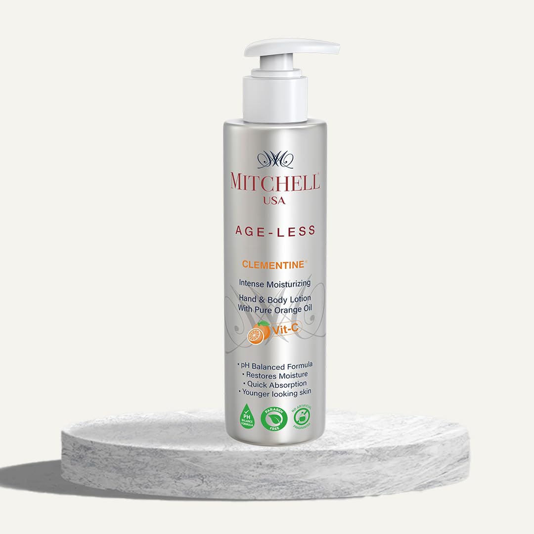 Mitchell USA Clementine Hand & Body Lotion for Intense Moisturizing| Vitamin C, Glycine, Glycerin for Smooth, Soft & Glowing Skin |For All Skin Types| Men and Women| 200ml