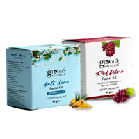 Globus Naturals Facial Kit Combo-Oil Control Anti Acne & Wrinkle Control Red Wine Facial Kit, For All Skin Types