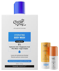 Chemist At Play Hydrating Body Wash For Women & Men | 236ml UnderArm Roll-On with 5% AHA, Lactic Acid & 1% Mandelic Acid Vegan | SLS Free | 40ml