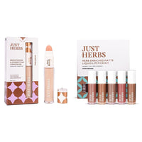 Just Herbs Full Coverage Matte Concealer For All Skin Types For Face Makeup 6Ml (Natural) & Ayurvedic Liquid Lipstick Kit Set Of 5- Paraben & Silicon Free Combo, 2 Count