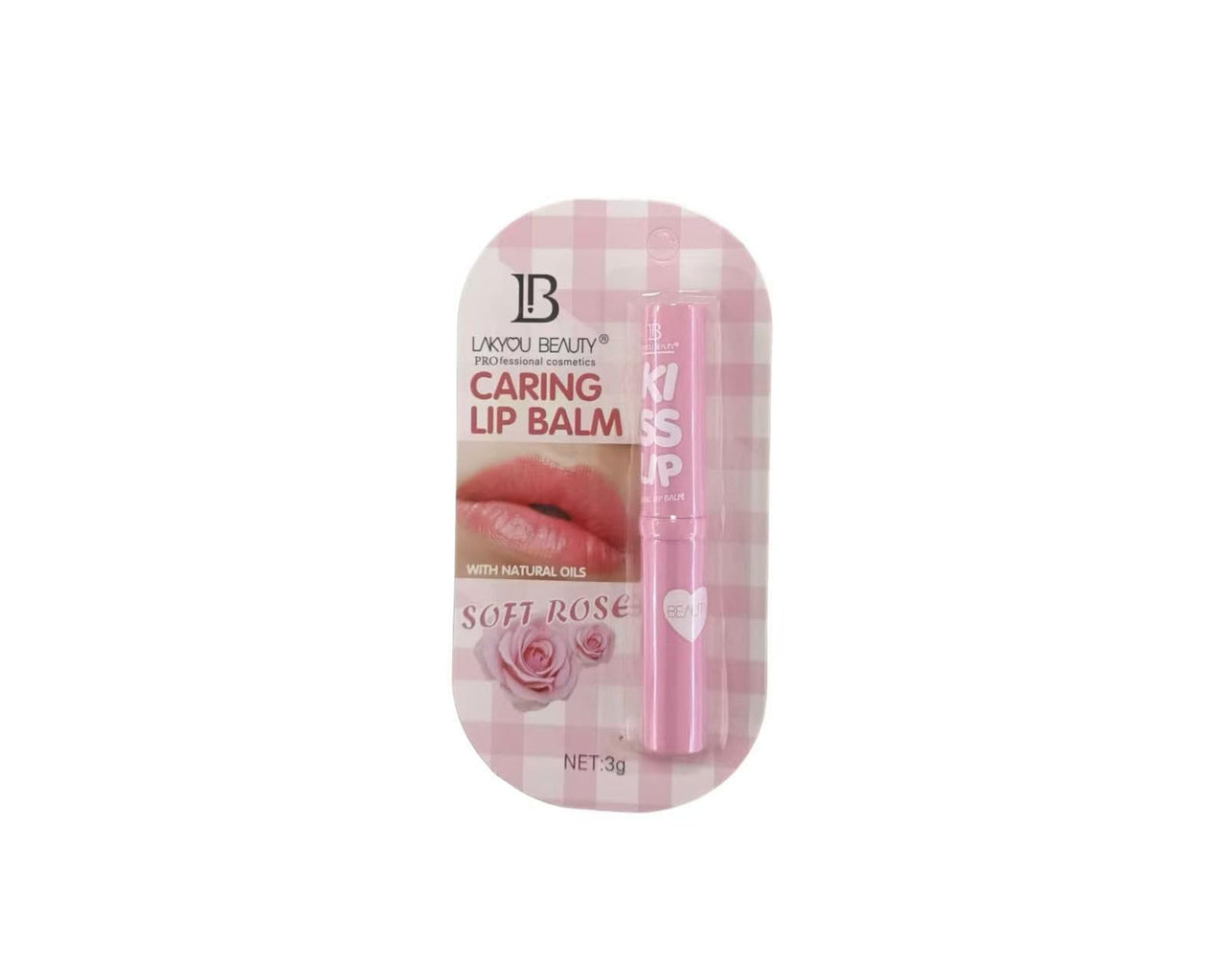 Lakyou Beauty Caring Lip Balm Soft Rose 3g – Moisturizing, Nourishing, and Lightly Tinted with Rose Scent