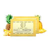 KHADI NATURAL Herbal Pineapple Soap Pack of 2| Reduce Blemishes| Hyderates Skin | Pack of 2 (125 * 2) (250gm)