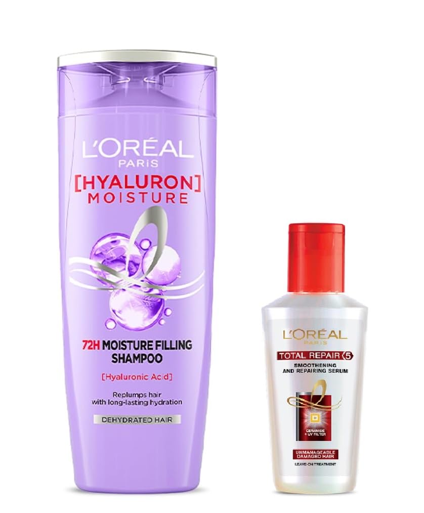 L'Oreal Paris Hyaluron Moisture 72H Moisture Filling Shampoo (180ml) + L'Oreal Paris Total Repair 5 Hair Serum (40ml)