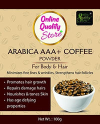 Online Quality Store Arabica A+++ Raw Coffee Powder Body Scrub, 100 g |Tan Removal |Coffee Powder for Skin & Hair| Paraben & SLS Free |coffee powder for face whitening (100g, Pack of 1)
