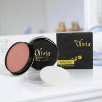 Olivia Pan Cake 100% Waterproof Foundation & Makeup Concealer | Long-Lasting Sweatproof Base Makeup | Smudge-Proof, Paraben-Free Formula | For All Skin Types | Bronze Glow - 22 | 25g