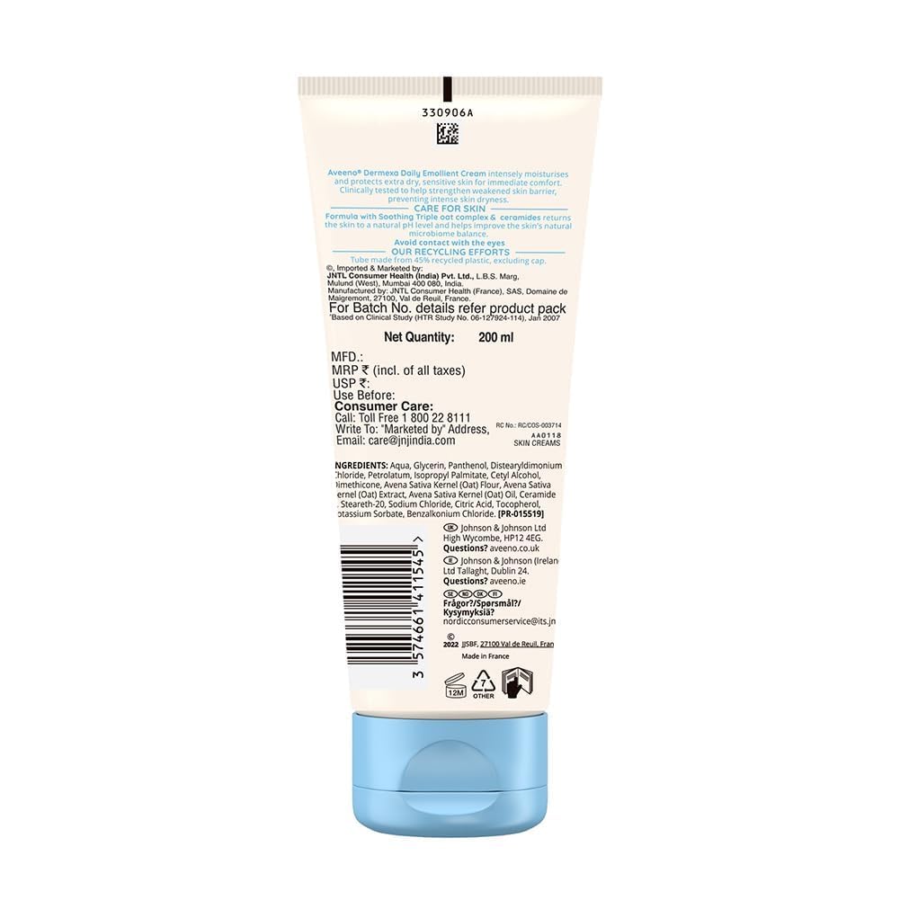 Aveeno Dermexa Emollient Cream 200 ml Bottle
