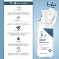 BAKE 2% Tran-Zelaic Pigmentation Corrector Milky Face Wash | For Pigmentation, Dark Spots & Tan Removal | Unclogs Pores | All Skin Types | Removes Blackheads & Whiteheads - 100ml
