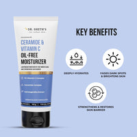 Dr. Sheth's Ceramide & Vitamin C Oil - Free Moisturizer| Lightweight Moisturizer To Hydrate & Brighten Skin | With Vitamin C, Ceramide & Ashwagandha | For Women & Men | 100G