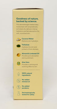 EQUALSTWO Baby Moisturizer, 100ml, 100% Natural Coconut based Daily Baby Skin Care Body Lotion for Nourishing Skin, All Skin Types, PH 5.5, Dermatalogically Tested, No Parabens No Sulphates, Pack 1