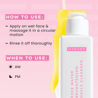 Hyphen 10% Rice Water Brightening Face Wash | Daily Face Cleanser for Women and Men | Brightens Skin | Removes Dirt & Impurities | Face Care, Gentle Facewash, Non-drying, Fragrance Free Formula | Skin Care Products | Suitable for All Skin Types - 100 ml