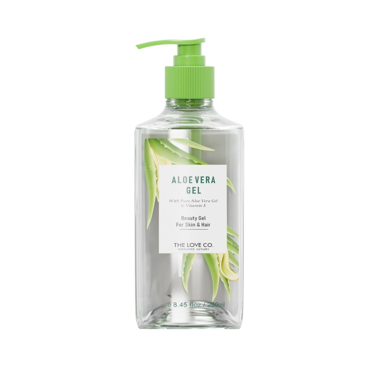 THE LOVE CO. Aloe Vera Gel - 250ml | Refreshing Hydration & Soothing Formula | Natural Moisturizer for Face and Body | Suitable for All Skin Types