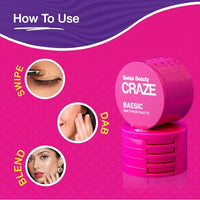 Swiss Beauty Craze Baesic 4-in-1 Multi-Face Palette | Lip & cheek cream | 2 Eyeshadow shades | 1 Highlighter | Shade- Delulu, 6g
